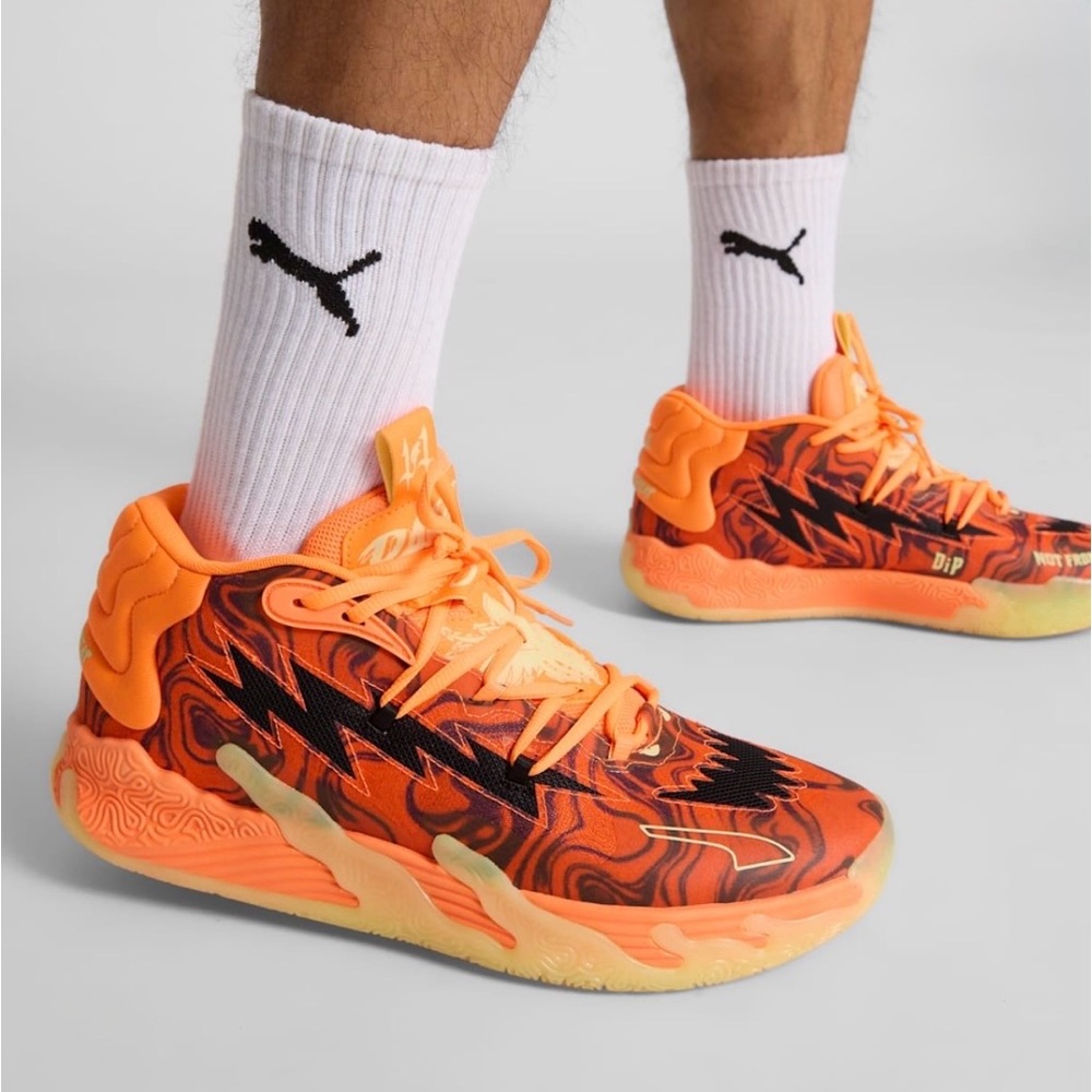 Puma MB.03 'Halloween' Men’s Basketball Shoes in the Fluro Orange Pes/PUMA 9.5 - Picture 4 of 17